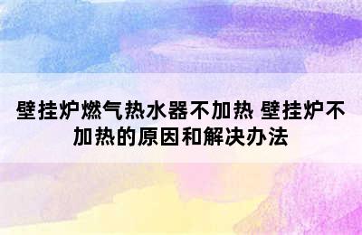 壁挂炉燃气热水器不加热 壁挂炉不加热的原因和解决办法